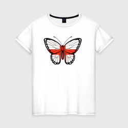 Женская футболка хлопок Англия бабочка