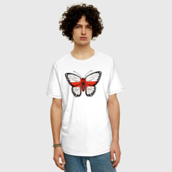 Мужская футболка хлопок Oversize Англия бабочка - фото 2