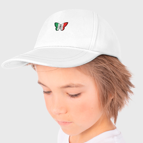 Детская бейсболка Италия бабочка, цвет белый - фото 3