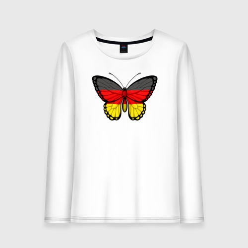 Женский лонгслив хлопок Германия бабочка, цвет белый