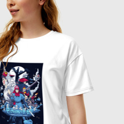 Женская футболка хлопок Oversize Mononoke all Stars - фото 2