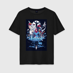Женская футболка хлопок Oversize Mononoke all Stars