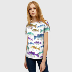 Женская футболка 3D Рыбный денёк - фото 2