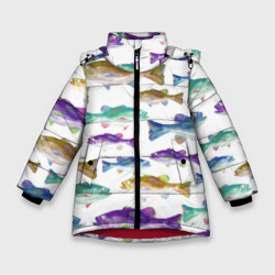 Зимняя куртка для девочек 3D Рыбный денёк