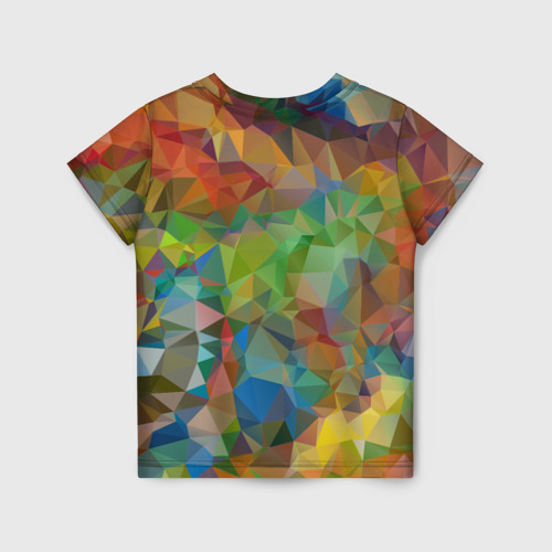 Детская футболка 3D с принтом Стиль мозаика, вид сзади #1