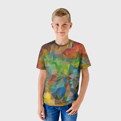 Детская футболка 3D с принтом Стиль мозаика, фото на моделе #1
