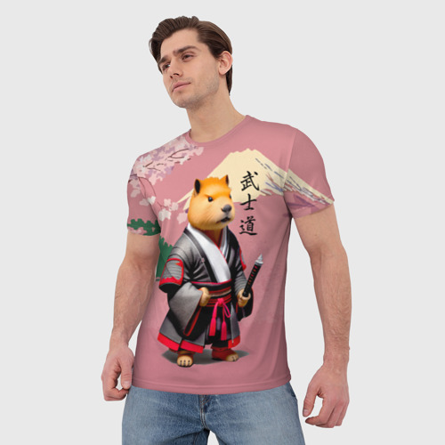 Мужская футболка 3D Капибара - Бусидо - кодекс самурая, цвет 3D печать - фото 3