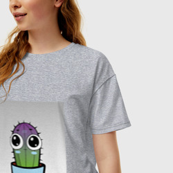 Женская футболка хлопок Oversize Кактус: только не это - фото 2