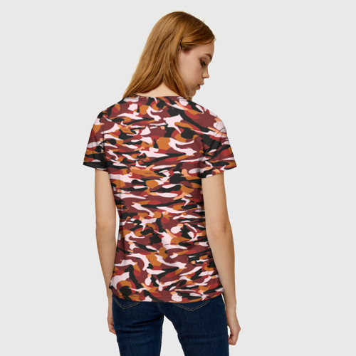 Женская футболка 3D Коричневый камуфляж, цвет 3D печать - фото 4