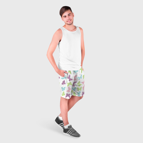 Мужские шорты 3D с принтом Нежные бабочки, фото на моделе #1