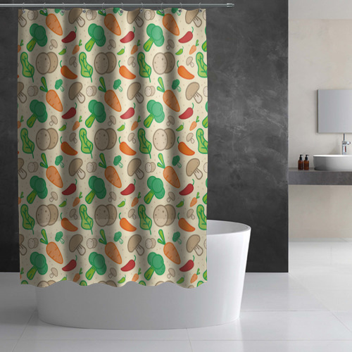 Штора 3D для ванной Овощной салат - фото 2