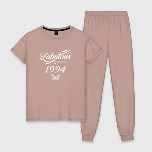 Женская пижама хлопок Fabulous since 1994, цвет пыльно-розовый