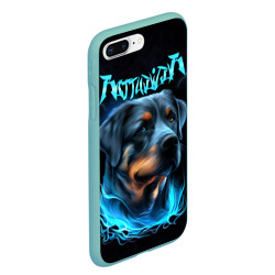 Чехол для iPhone 7Plus/8 Plus матовый Rottweiler and lightnings от нейросети  - фото 2