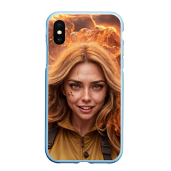 Чехол для iPhone XS Max матовый Девушка в огне