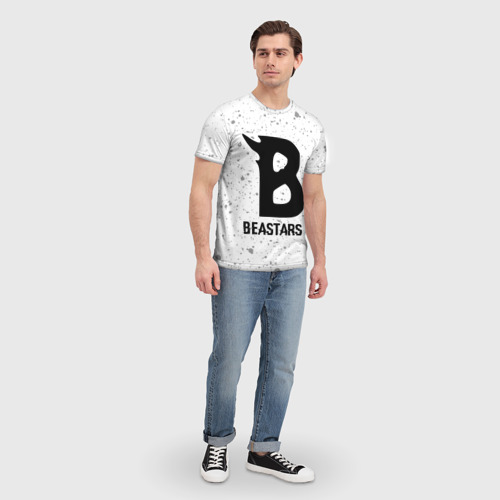 Мужская футболка 3D Beastars glitch на светлом фоне, цвет 3D печать - фото 5