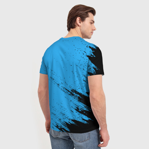 Мужская футболка 3D с принтом Юра космонавт футболист, вид сзади #2