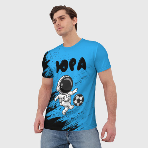 Мужская футболка 3D с принтом Юра космонавт футболист, фото на моделе #1