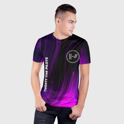 Мужская футболка 3D Slim Twenty One Pilots violet plasma - фото 2