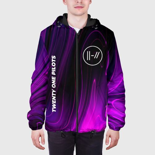 Мужская куртка 3D Twenty One Pilots violet plasma, цвет 3D печать - фото 4