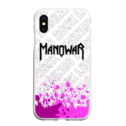 Чехол для iPhone XS Max матовый Manowar rock Legends: символ сверху