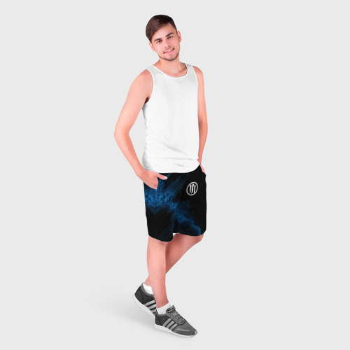 Мужские шорты 3D с принтом Three Days Grace звуковая волна, фото на моделе #1