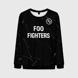 Мужской свитшот 3D Foo Fighters glitch на темном фоне: символ сверху
