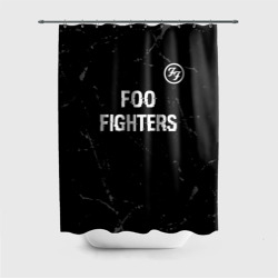 Штора 3D для ванной Foo Fighters glitch на темном фоне: символ сверху