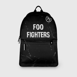 Рюкзак с принтом Foo Fighters glitch на темном фоне: символ сверху для любого человека, вид спереди №3. Цвет основы: белый