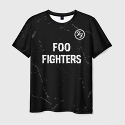 Мужская футболка 3D Foo Fighters glitch на темном фоне: символ сверху