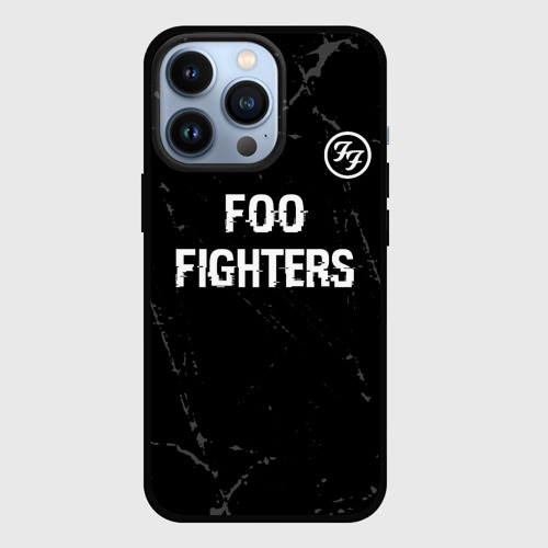 Чехол для iPhone 13 Pro Foo Fighters glitch на темном фоне: символ сверху