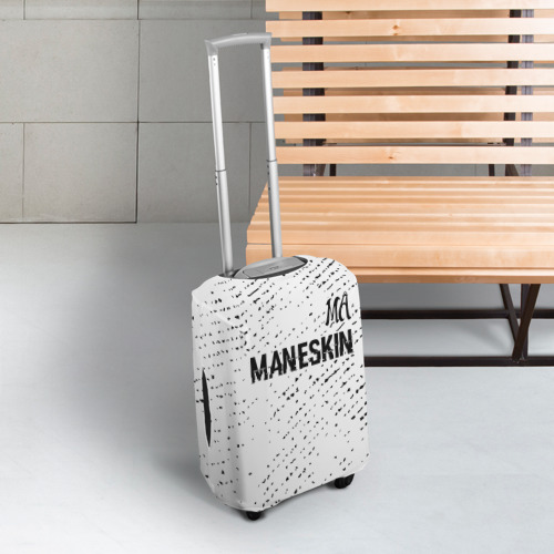 Чехол для чемодана 3D Maneskin glitch на светлом фоне: символ сверху, цвет 3D печать - фото 3