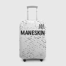 Чехол для чемодана 3D Maneskin glitch на светлом фоне: символ сверху