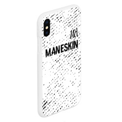 Чехол для iPhone XS Max матовый Maneskin glitch на светлом фоне: символ сверху - фото 2