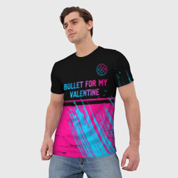 Мужская футболка 3D Bullet For My Valentine - neon gradient: символ сверху - фото 2