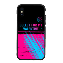 Чехол для iPhone XS Max матовый Bullet For My Valentine - neon gradient: символ сверху