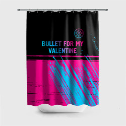 Штора 3D для ванной Bullet For My Valentine - neon gradient: символ сверху