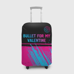 Чехол для чемодана 3D Bullet For My Valentine - neon gradient: символ сверху
