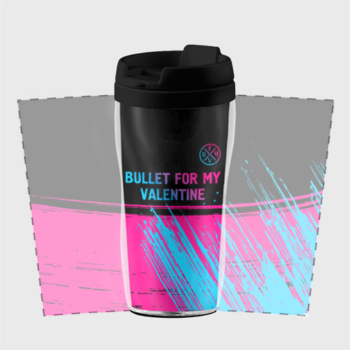 Термокружка-непроливайка Bullet For My Valentine - neon gradient: символ сверху - фото 2