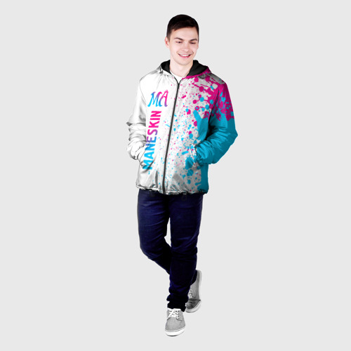 Мужская куртка 3D Maneskin neon gradient style: по-вертикали, цвет 3D печать - фото 3