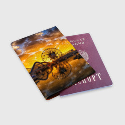 Обложка для паспорта матовая кожа Река и Парк развлечений - фото 2