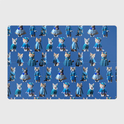 Магнитный плакат 3Х2 Коты в голубых костюмчиках - синий фон