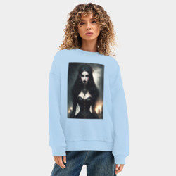 Женский свитшот oversize без начеса хлопок Готическая девушка - фото 2