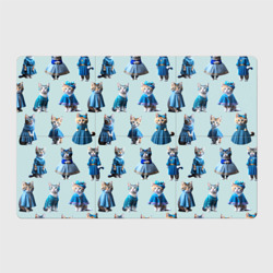 Магнитный плакат 3Х2 Коты в голубых костюмчиках - голубой фон