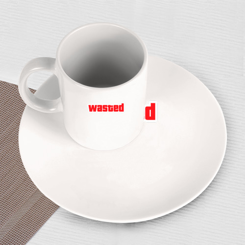 Набор: тарелка + кружка Wasted - красная - фото 3