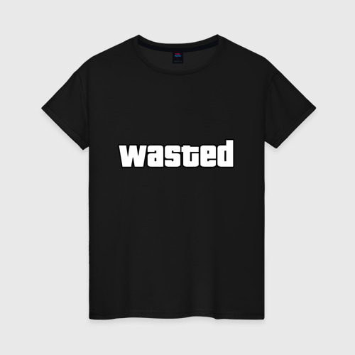 Женская футболка хлопок Wasted белый, цвет черный