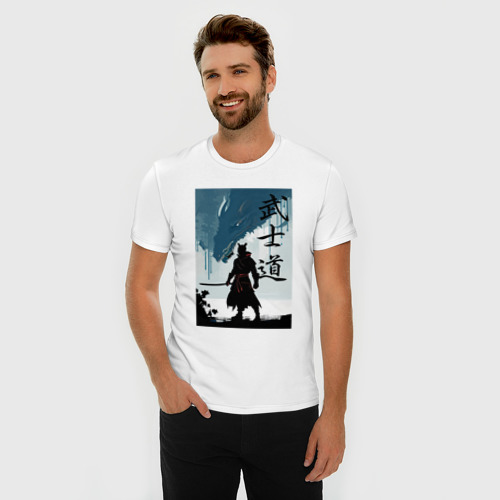 Мужская футболка хлопок Slim Бусидо - кодекс самурая - Япония, цвет белый - фото 3