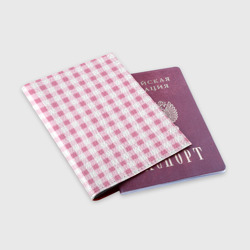 Обложка для паспорта матовая кожа Барби-розовый: клетка - фото 2