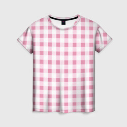 Женская футболка 3D Барби-розовый: клетка