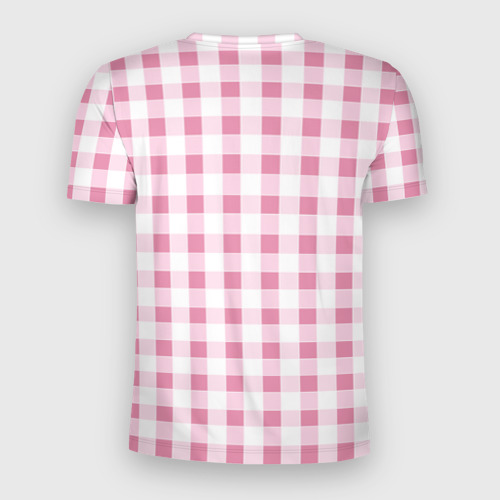 Мужская футболка 3D Slim Барби-розовый: клетка, цвет 3D печать - фото 2