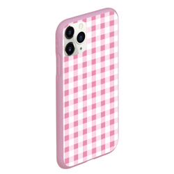 Чехол для iPhone 11 Pro Max матовый Барби-розовый: клетка - фото 2